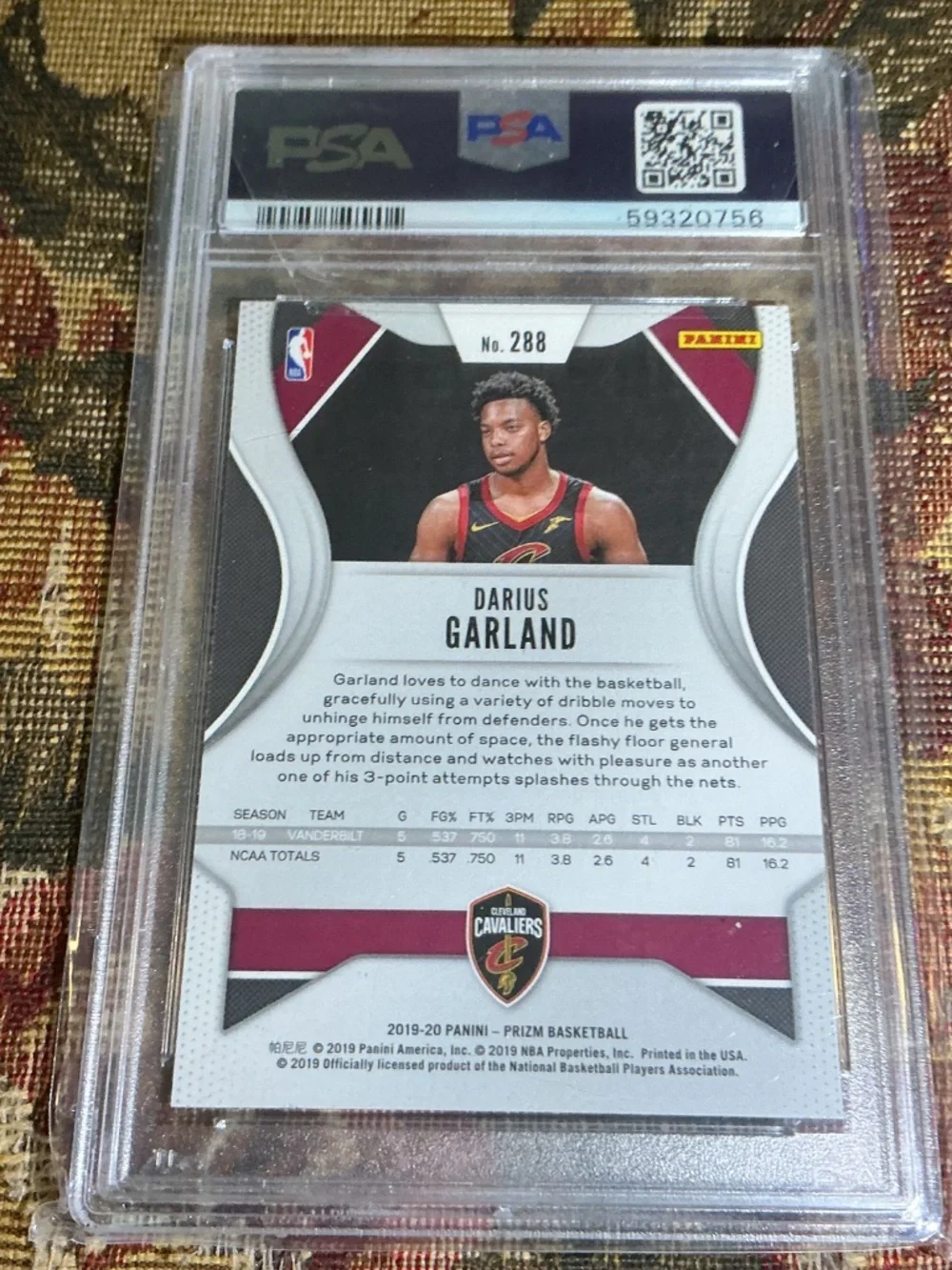 2019 Panini prizm Darius Garland #288 rookie card Graded PSA 10
